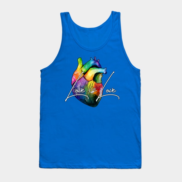 Love is Love Heart Tank Top by Heather Dorsch Creations